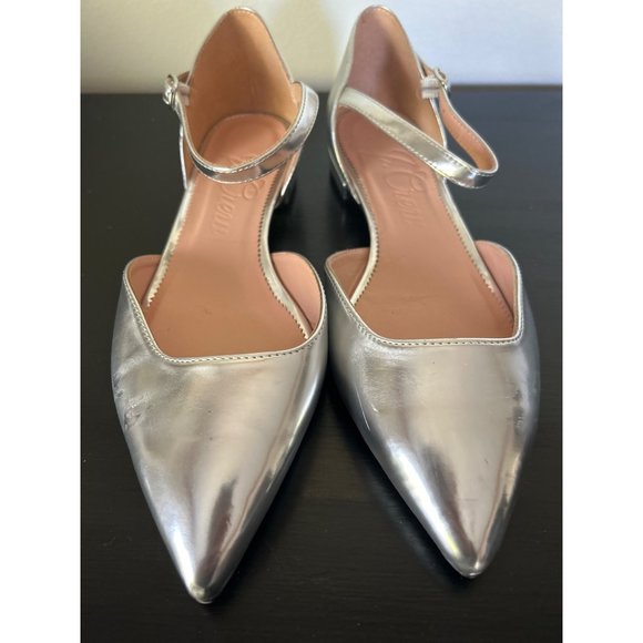 Pointed-toe flats in metallic leather, Item BT917, Size 8 Flaw - Picture 3 of 7